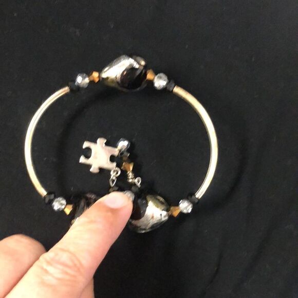 Autism Awareness Puzzle Piece Expandable Open Heart Bracelet - Picture 10 of 16